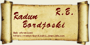 Radun Borđoški vizit kartica